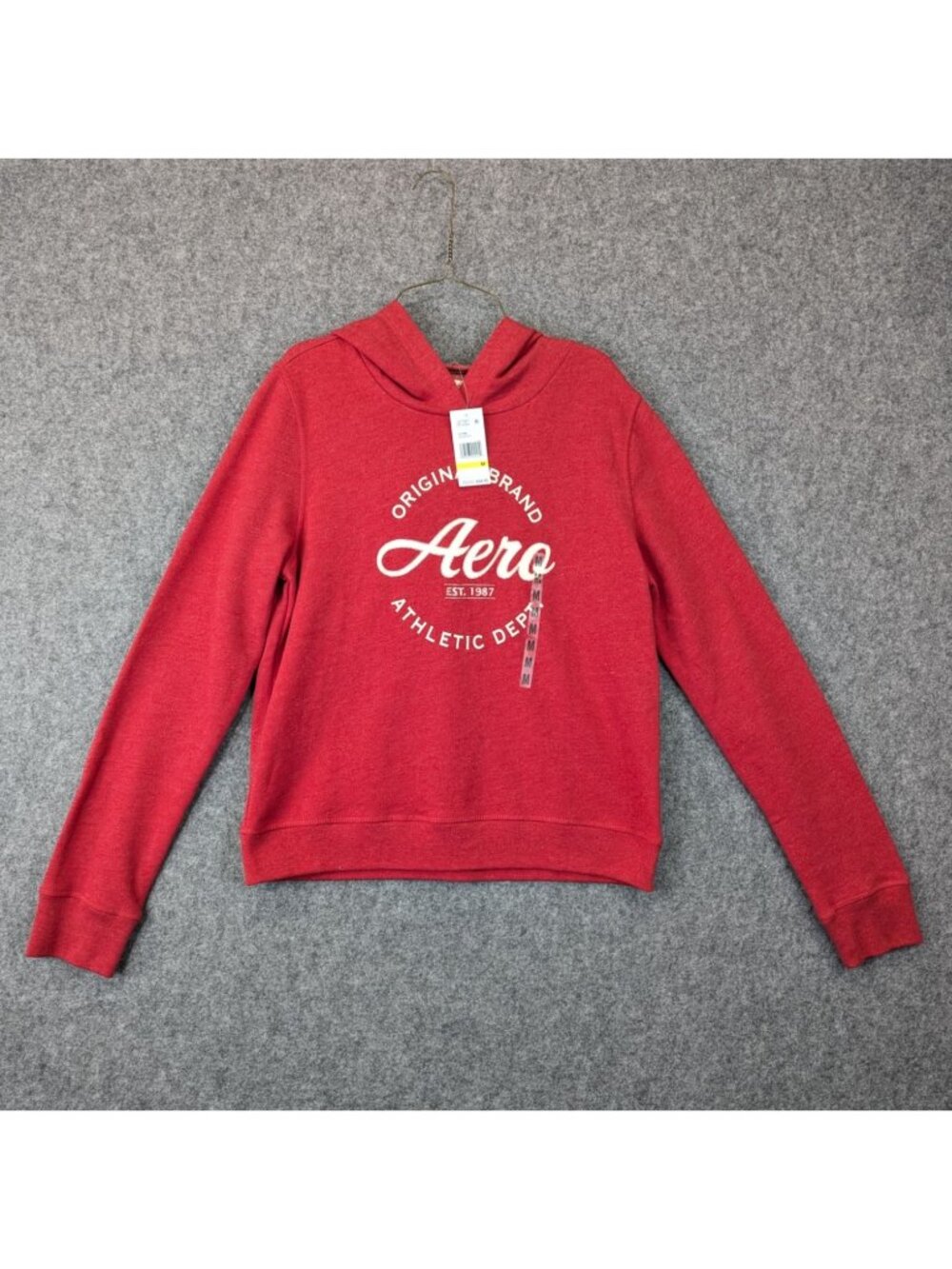 Aeropostale Origin Brand Athletic Dept Soft Red Hoodie Sweatshirt Womens Medium